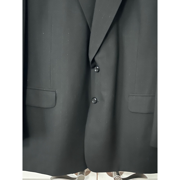 Anglia of England 100% Wool Pinstriped Suit Jacket & Pants | Size 45R | Black - Picture 7 of 16